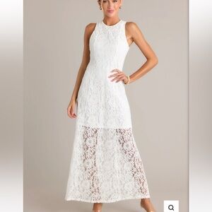 BRIDAL  WHITE LACE MAXI DRESS